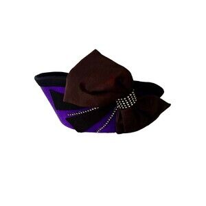 Whittall and Shon Hat Purple With Bling 100% Wool Felt Vintage